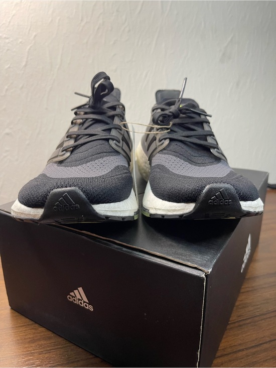 adidas Ultraboost Running Shoes - Black & Gray with Neon Accent main image 5
